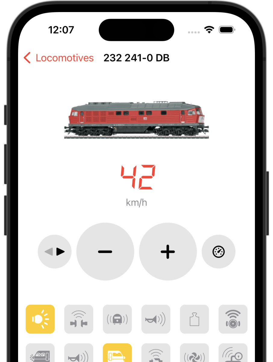 Steuern von Loks mit RailControl Pro auf dem iPhone